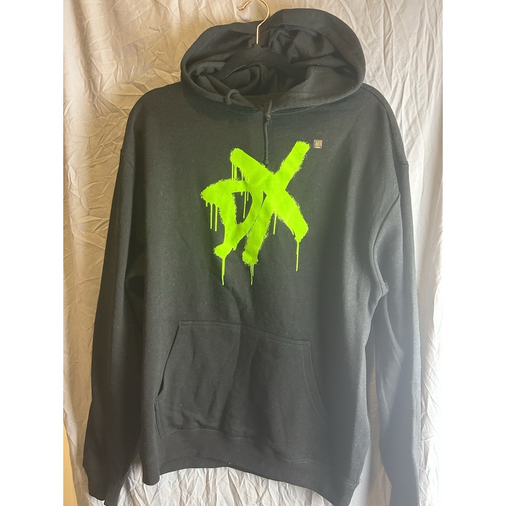 D Generation X Hoodie Black WWE WWF DX Pullover Sweatshirt Men's Small New - Picture 3 of 5